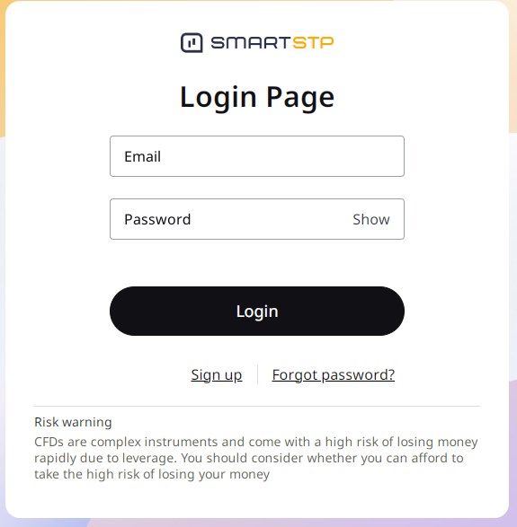 SmartSTP Review: Scam or Legit? 3 SmartSTP Login page