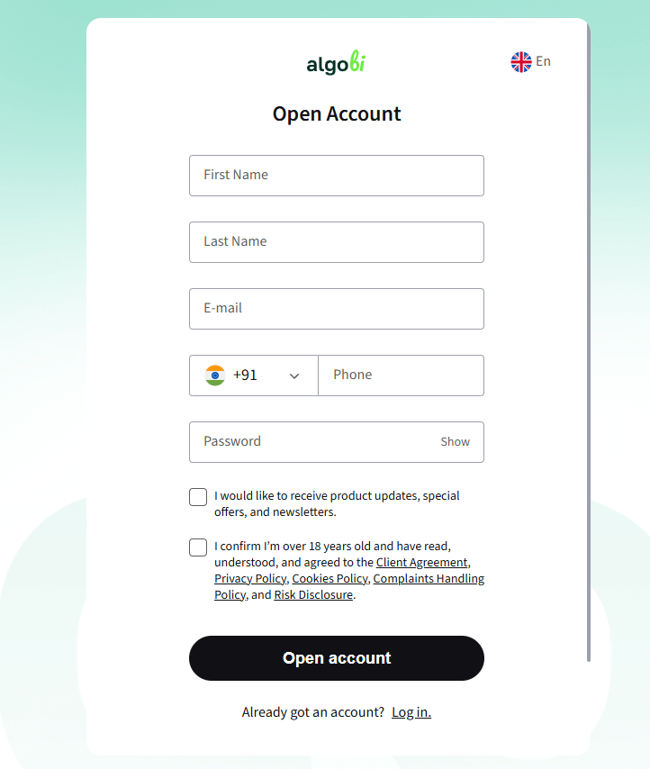 AlgoBI Review: Unlocking Trading Potential with Advanced Technology 3 Account Registration Process at AlgoBi