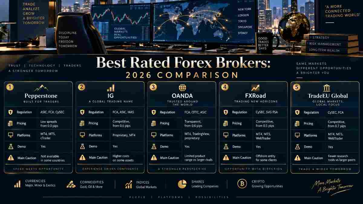 Best Rated Forex Brokers: Top Brokers for Trading in 2026 3 Best Rated Forex Brokers